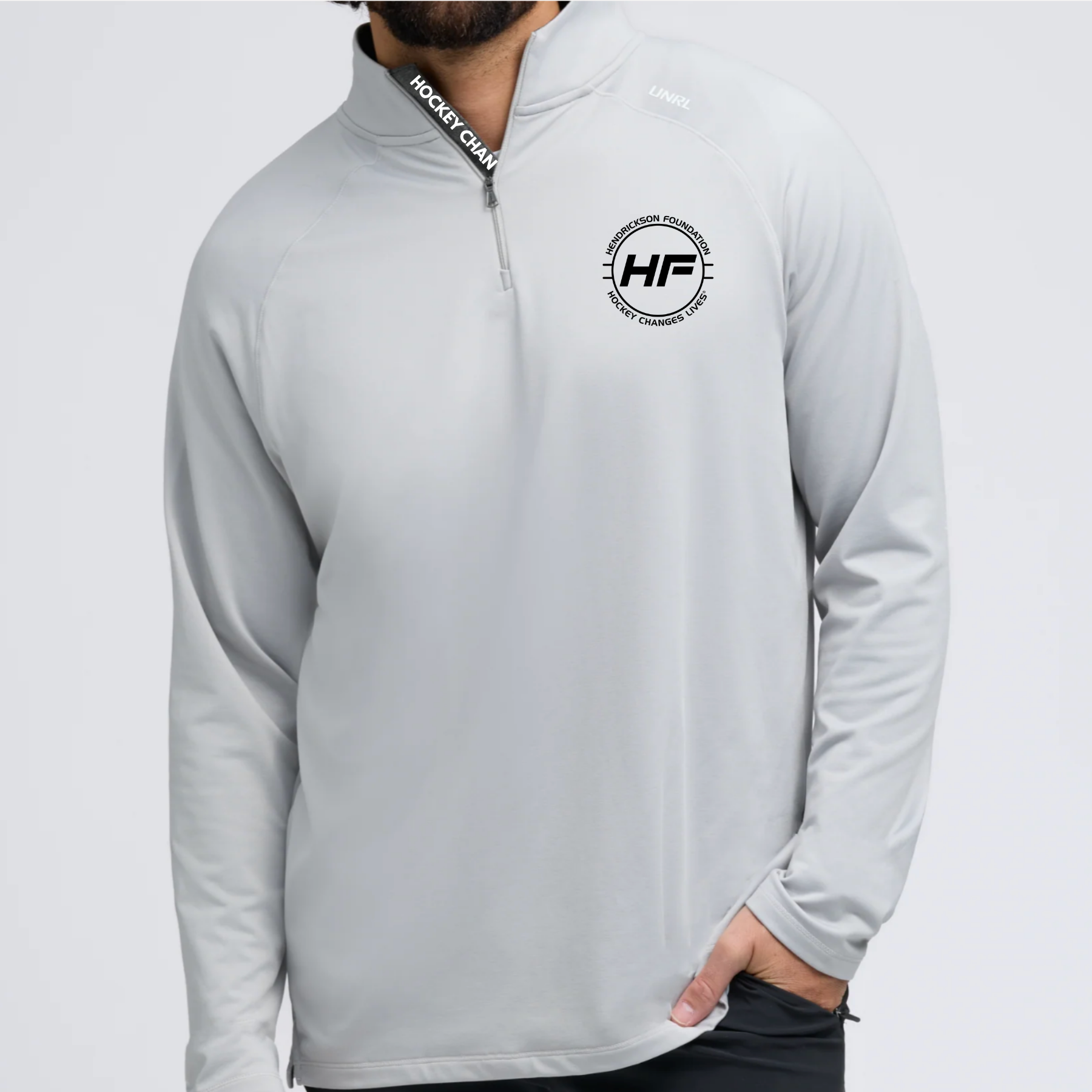 UNRL Caslow Quarter Zip light grey - Image 4